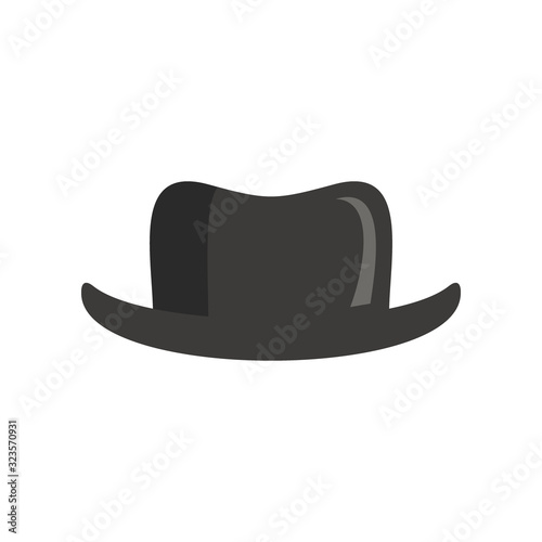 Vintage male Hat flat icon. Vector Vintage male hat in flat style isolated on white background. Element for web, game and advertising