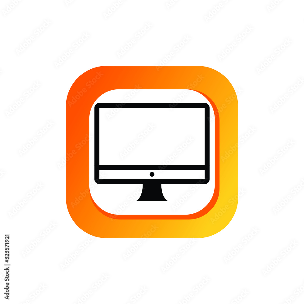 Icon Monitor Vector Line Art Icon Monitor Vector Line Art