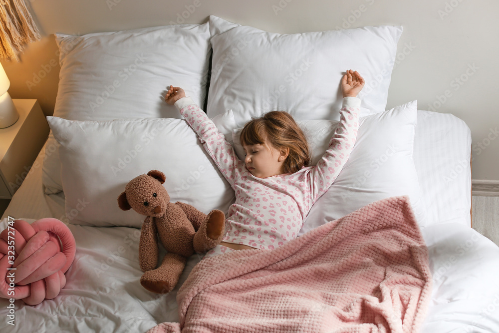 Cute little girl sleeping in bed Cute little girl sleeping in bed