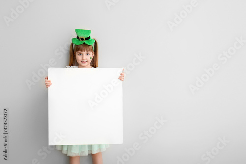 Funny little girl with blan...