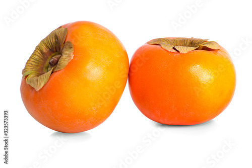 persimmons an isolated on a white background