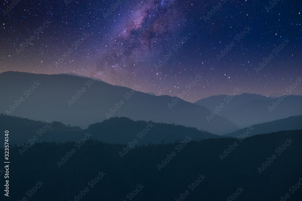 Milky Way Over Pale Colored Hills