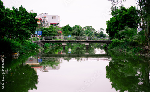 dirty river in hanoi