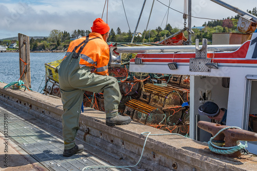 Lobster fishing in Nova Scotia landscape