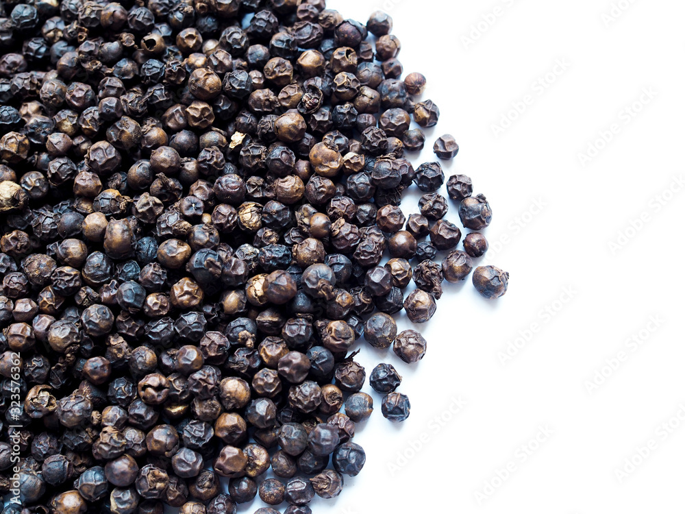 Black pepper seed, peppercorn isolated on white background. Black pepper seed, peppercorn isolated on white background.