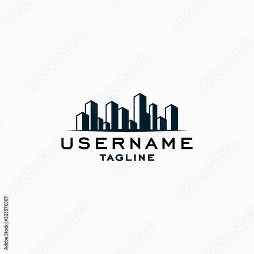 city skyline logo design inspiration . city skyline logo design tempalte . appartement real estate logo vector template