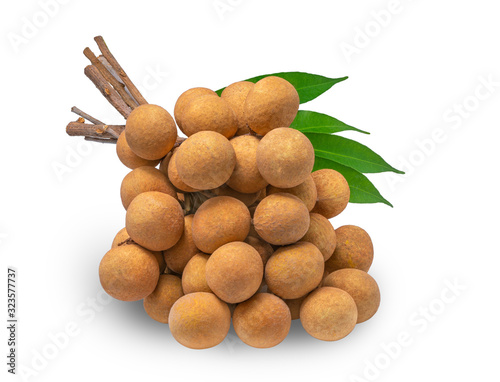 Longan on White Background With clipping path  fresh longan isolated on white background. full depth of field