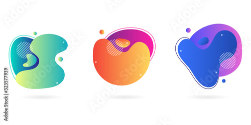 Liquid shapes with gradients. Trendy, colourful vector illustration.