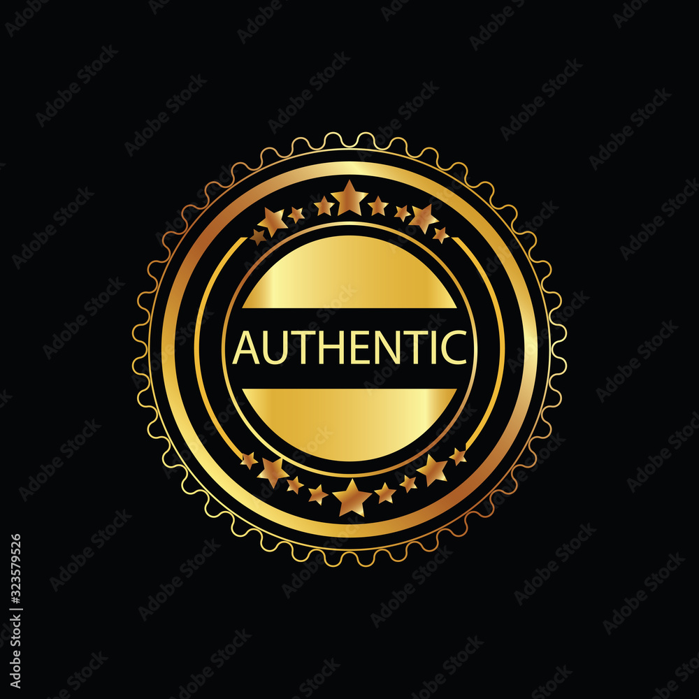 Authentic gold stamp Authentic gold stamp