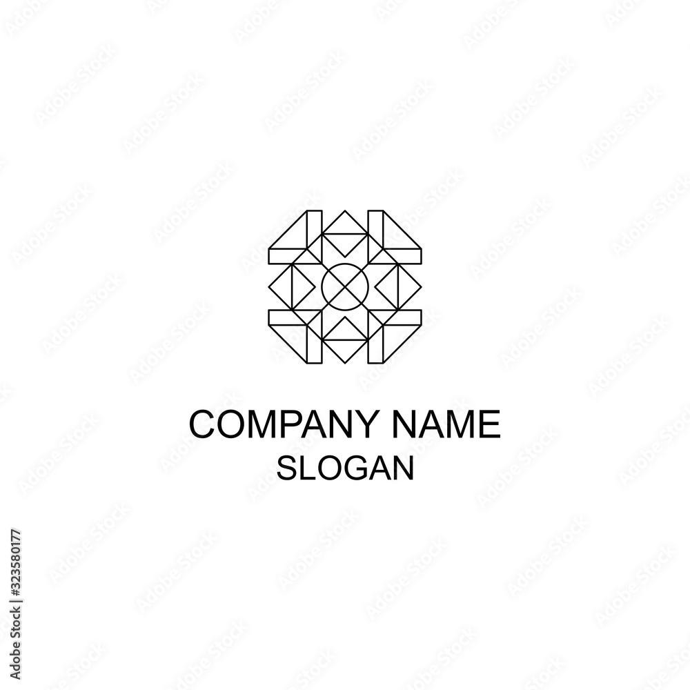 Abstract symmetric geometric logo, with basic shape. Abstract symmetric geometric logo, with basic shape.
