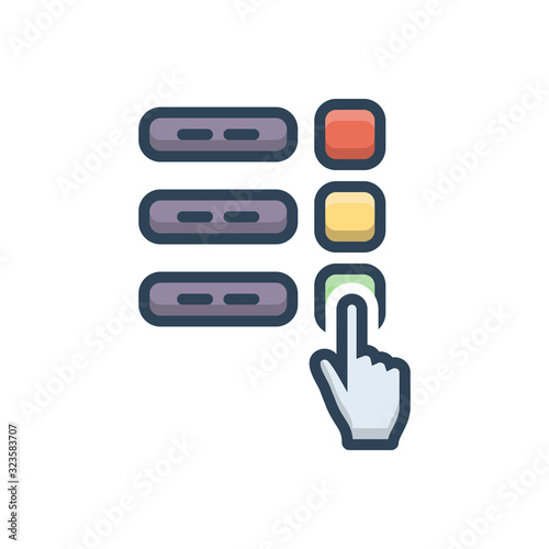 Color illustration icon for polling finger