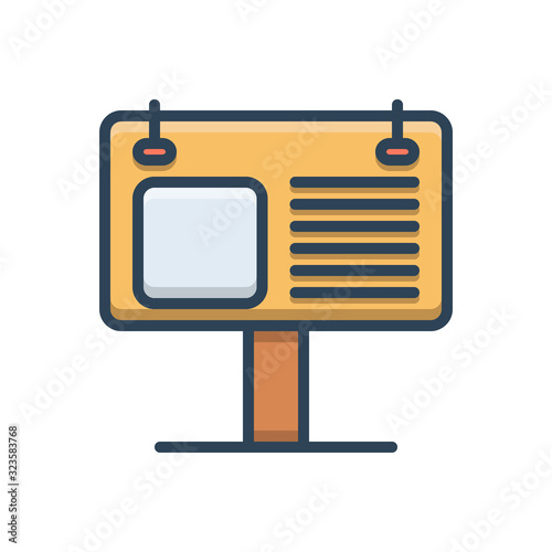 Color illustration icon for billboard outdoor 