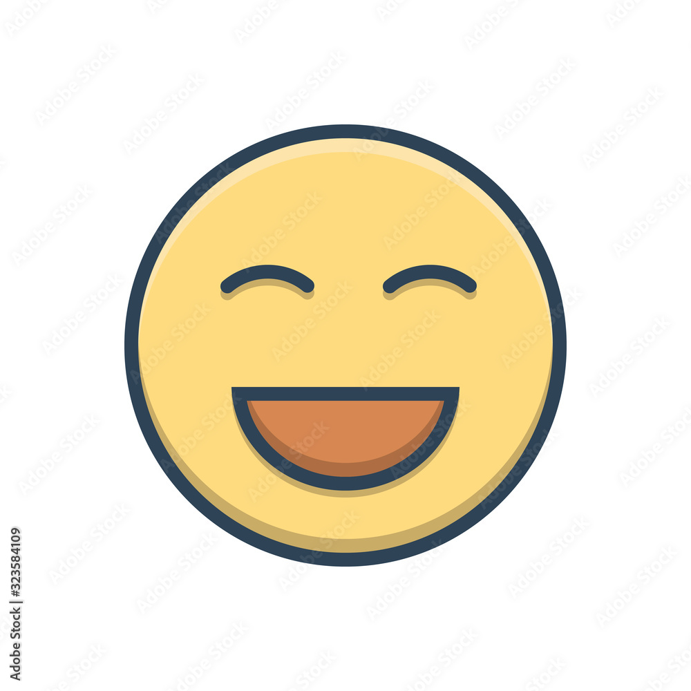 Fototapeta premium Color illustration icon for laugh laughter 