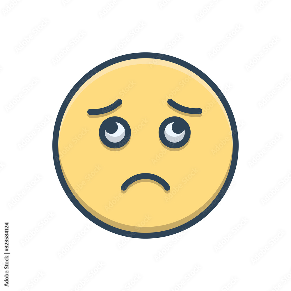 Fototapeta premium Color illustration icon for sad dispirited 