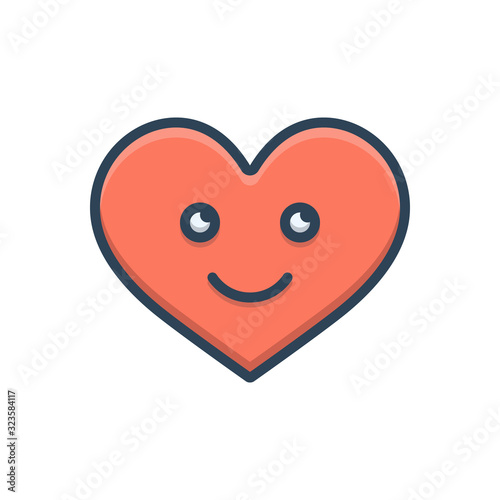 Color illustration icon for love affection