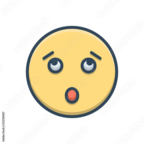 Color illustration icon for surprised dozing 