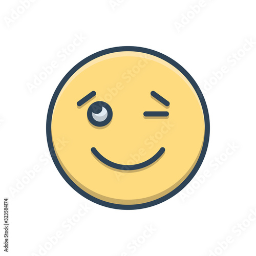 Color illustration icon for wink signals 