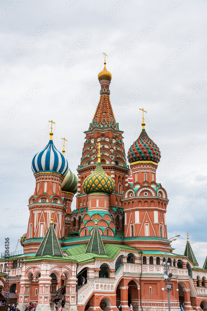 The Cathedral of Vasily the Blessed, or Saint Basil's Cathedral, a church in Red Square in Moscow, Russia and regarded as a symbol of the country.