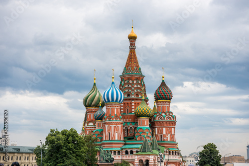 The Cathedral of Vasily the Blessed, or Saint Basil's Cathedral, a church in Red Square in Moscow, Russia and regarded as a symbol of the country.