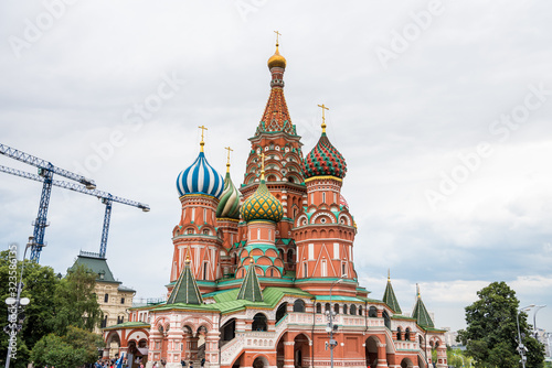 The Cathedral of Vasily the Blessed  or Saint Basil s Cathedral  a church in Red Square in Moscow  Russia and regarded as a symbol of the country.