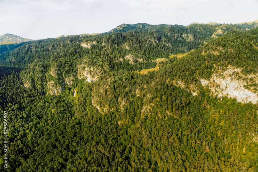 Montenegro mountains helicopter aerial view