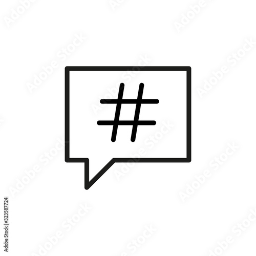 Simple hashtag line icon.