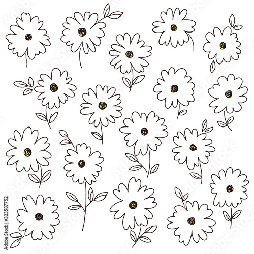 Flower vector illustration material abstract beautifully