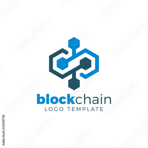 Cryptocurrency Blockchain Logo Template