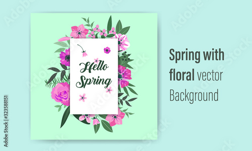 Spring with floral Vector 03 photo