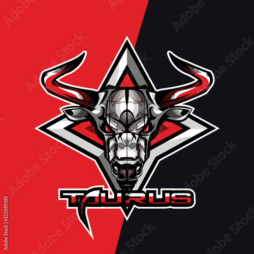 taurus zodiac, bull, buffalo esport gaming mascot logo template, suitable for your team, business, and personal branding photo