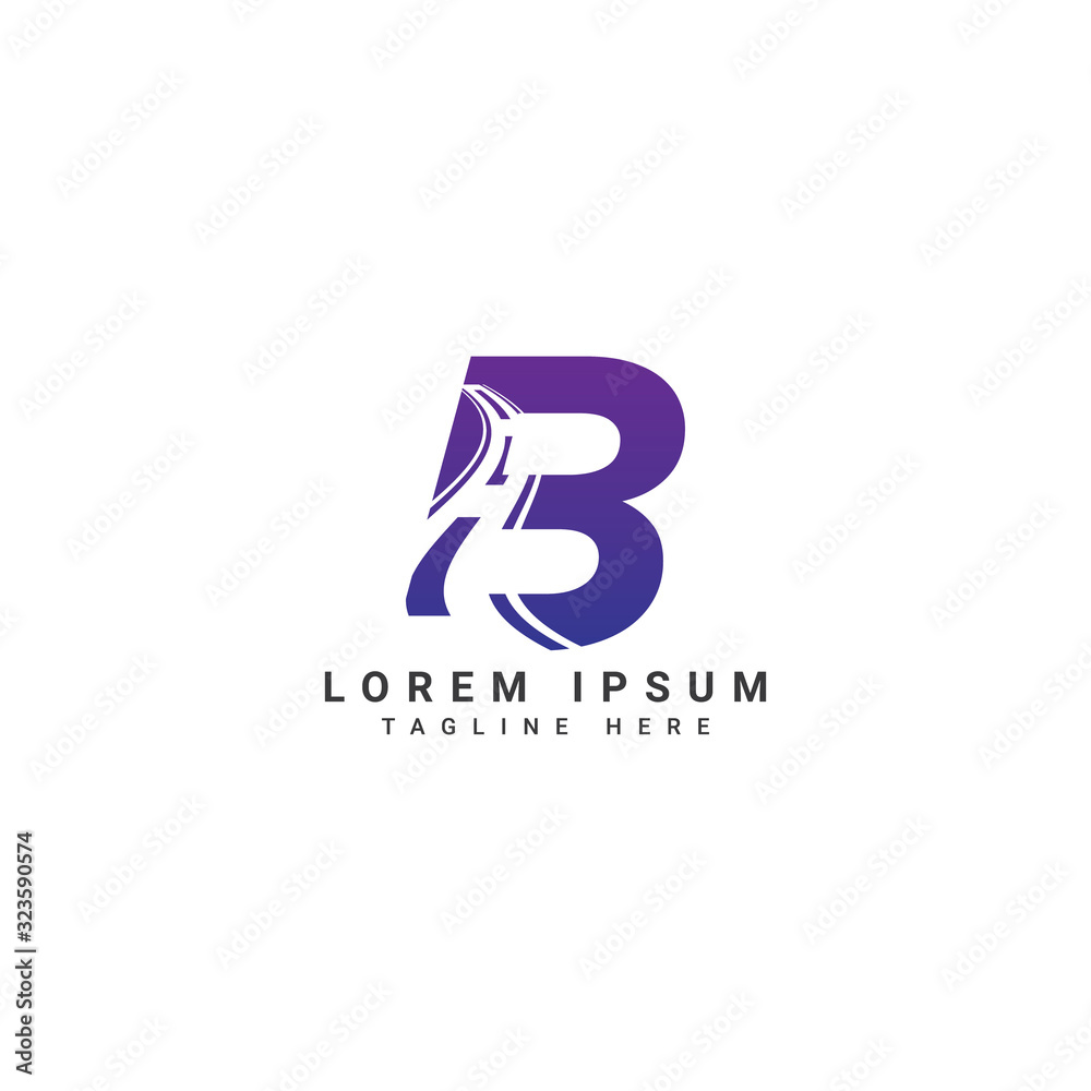 Initial letter B logo with Road maintenance creative sign concept ...