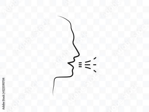 Common cold, cough, flu icon. Vector illustration, flat design.