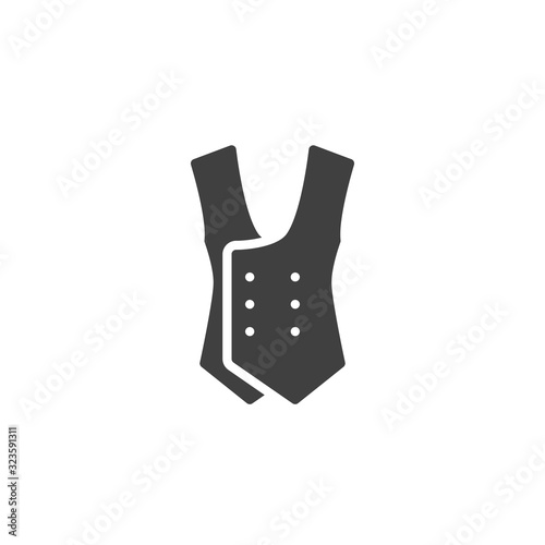 Mens waistcoat vector icon. filled flat sign for mobile concept and web design. Waistcoat jacket glyph icon. Symbol, logo illustration. Vector graphics