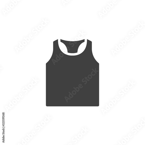 Mens singlet vector icon. filled flat sign for mobile concept and web design. Sleeveless tank top glyph icon. Symbol, logo illustration. Vector graphics