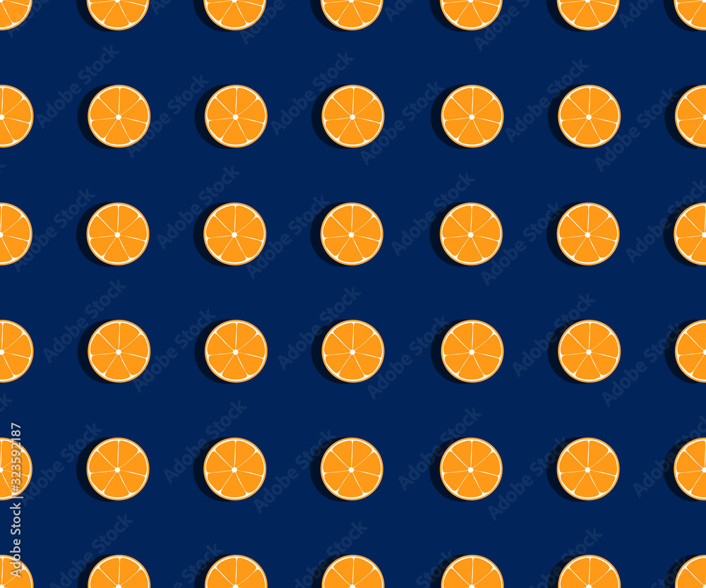 Orange illustrated pattern.