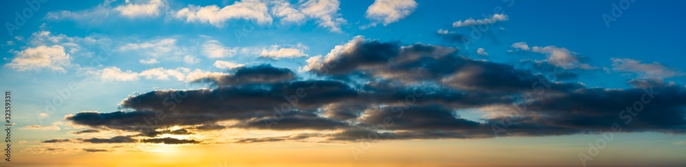 Fantastic dark thunderclouds at sunrise Fantastic dark thunderclouds at sunrise