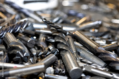 Tungsten tools. Drills covered with tungsten photo