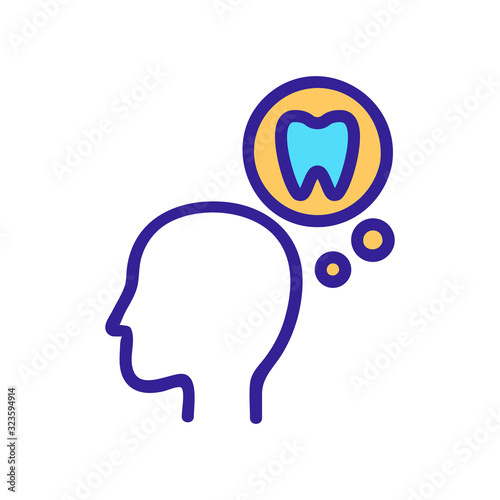 toothache icon vector. Thin line sign. Isolated contour symbol illustration