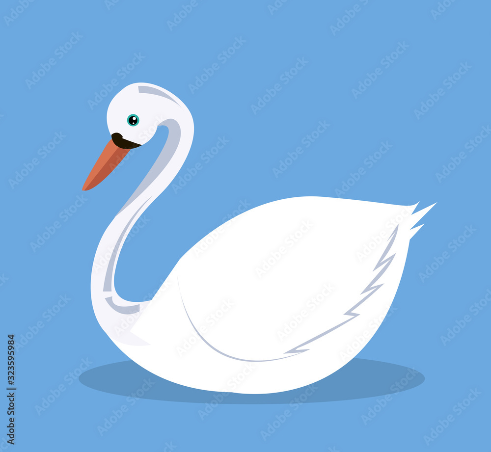 Cartoon Swan vector illustration Cartoon Swan vector illustration