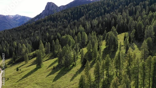 Beautiful mount Catinaccio (also known as Rosengarten) from Passo Costalunga. Dolomites, South Tyrol, Italy. Catinaccio (Rosengarten group), mountains in Italian Alps, South Tyrol photo