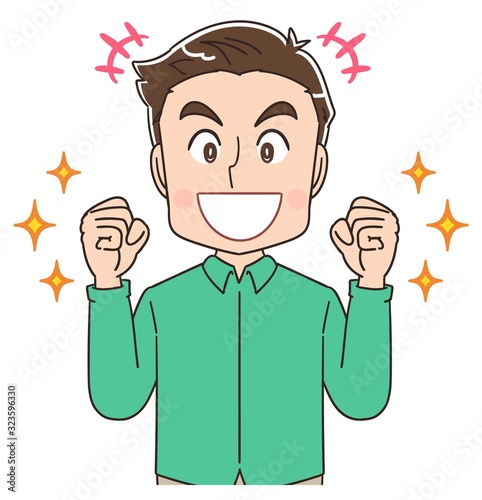 男性 父 おじさん マンガ アニメ イラスト 私服 カジュアル