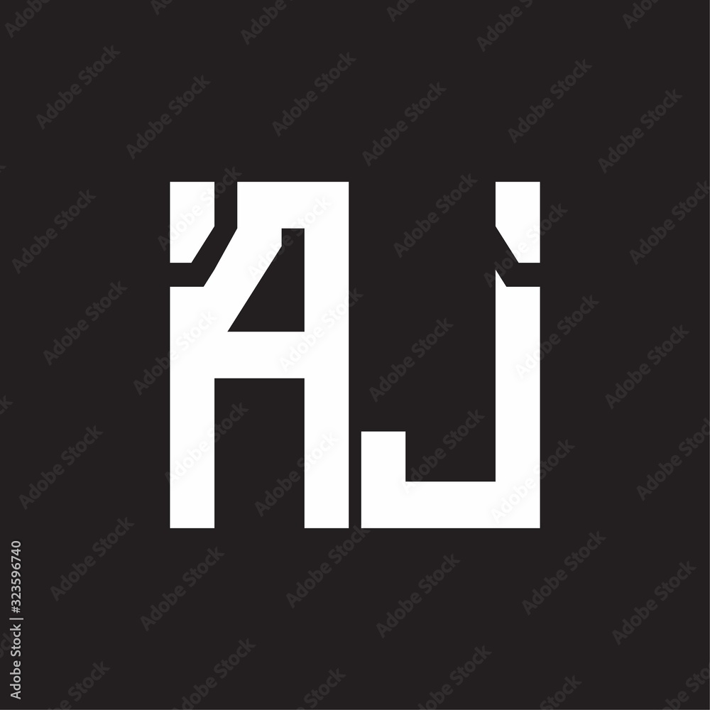 AJ Logo with squere shape design template AJ Logo with squere shape design template