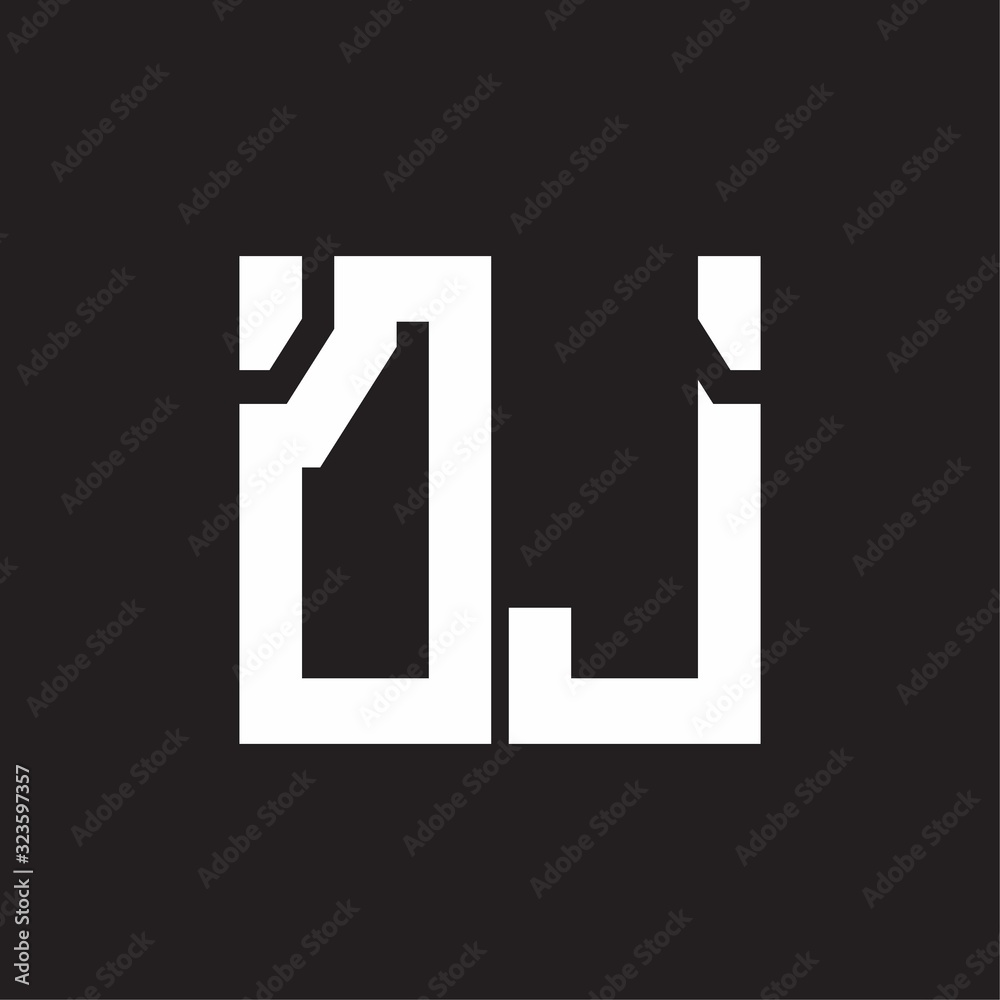 DJ Logo with squere shape design template DJ Logo with squere shape design template