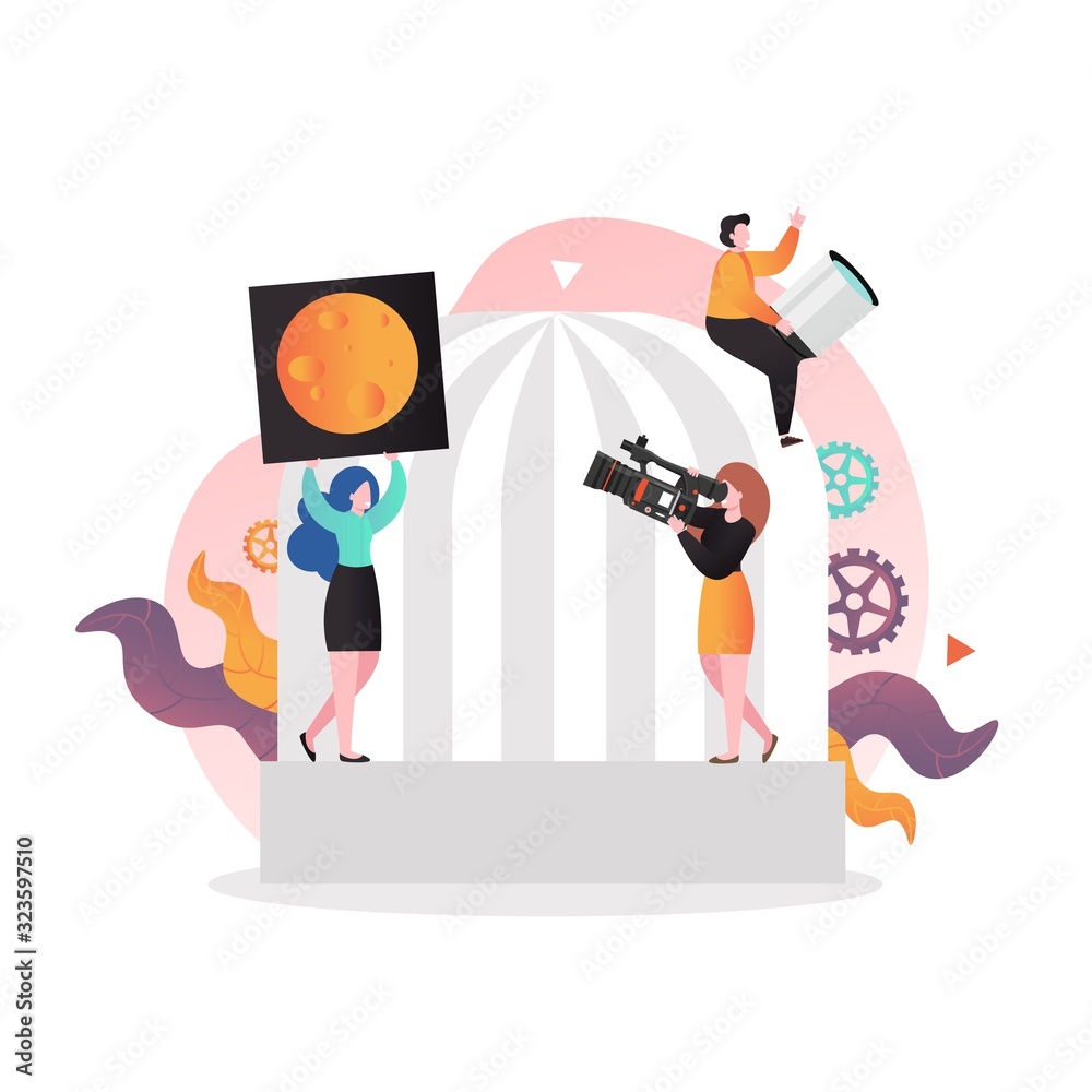 Astronomy vector concept for web banner, website page etc.