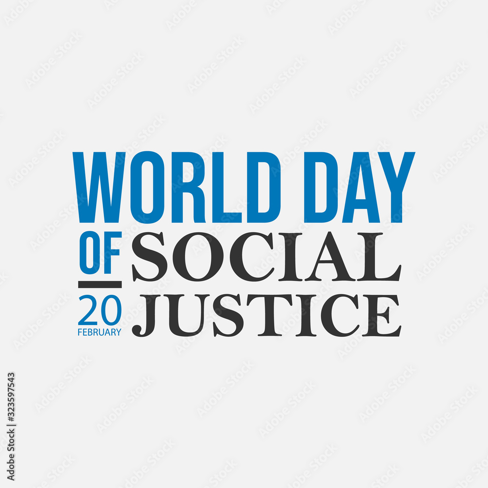  World justice day typography lettering logo