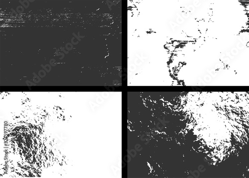 Collection grunge textures. Abstract vector backgrounds set.