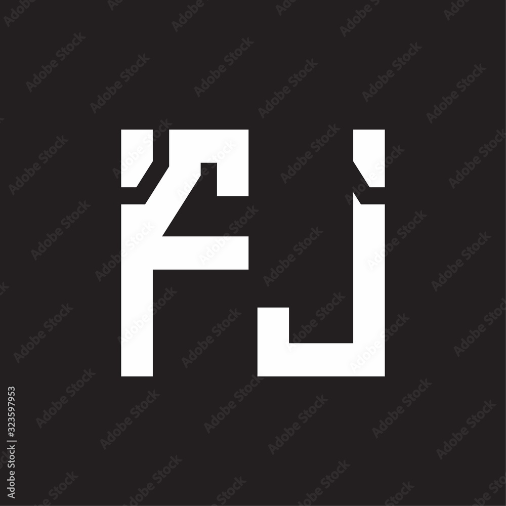 Fototapeta premium FJ Logo with squere shape design template