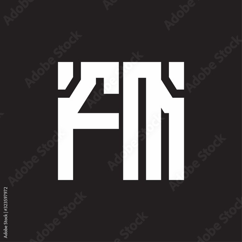 FM Logo with squere shape design template