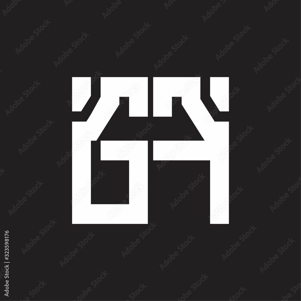 GF Logo with squere shape design template GF Logo with squere shape design template