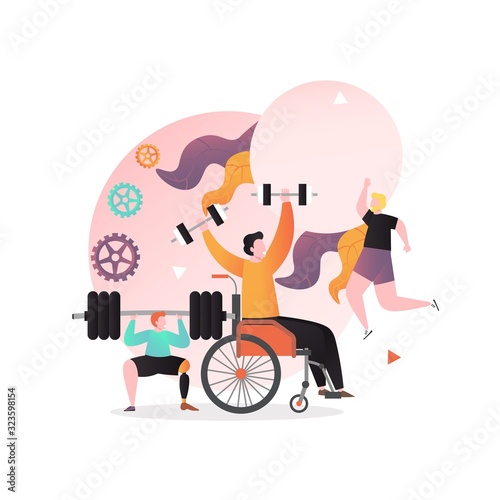 Paralympic games vector concept for web banner, website page
